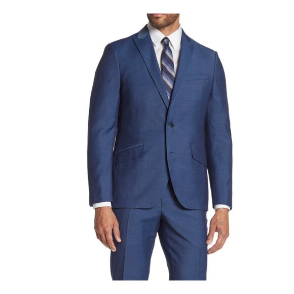 Savile Row Blue Trim Fit Brixton Suitcoat Jacket 42L NWOT - Picture 1 of 10